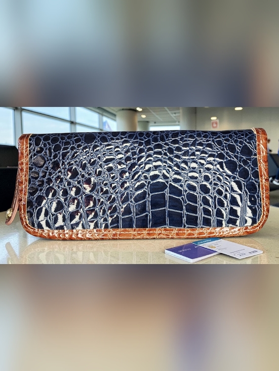 Samantha Brown Faux Crocodile Embossed Passport Travel Wallet Organizer - Picture 12 of 12